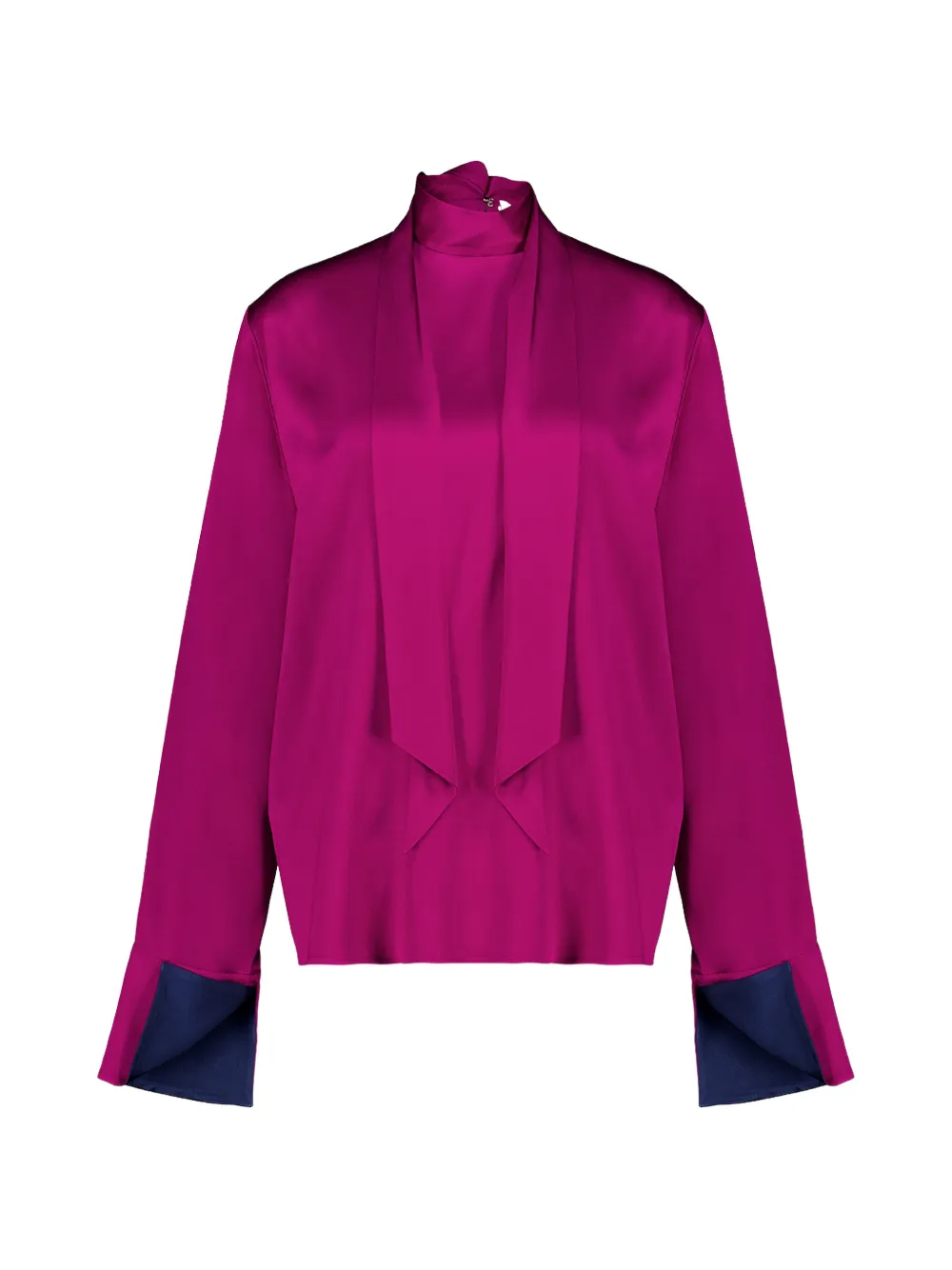 Stella McCartney tie-back high-neck satin top - Rosa