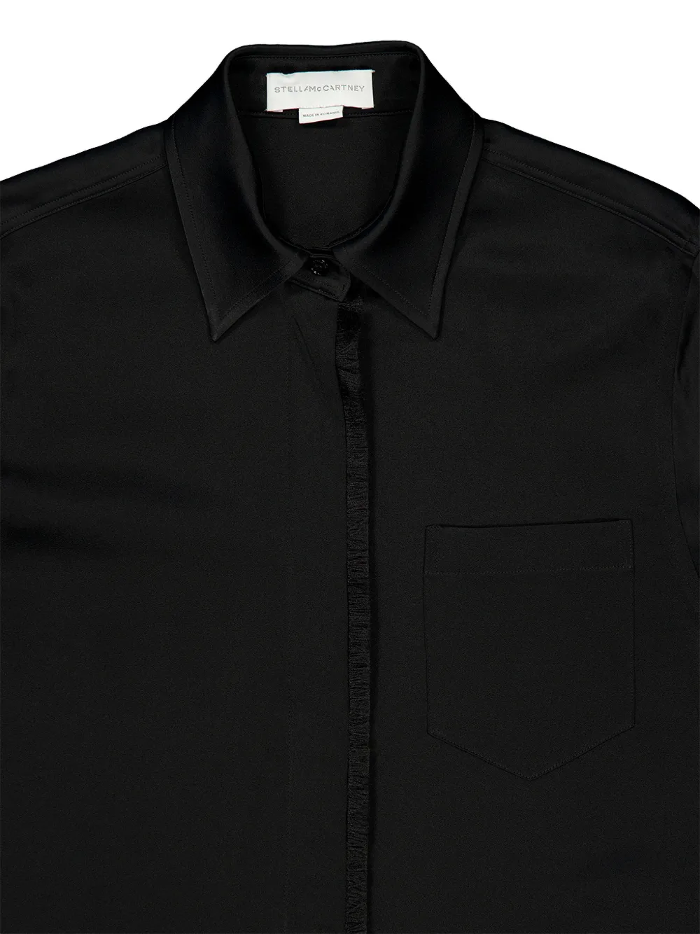 Stella McCartney Satijnen blouse met franje Zwart