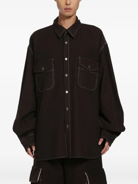 Uma Wang Tavis contrast-stitch oversized shirt