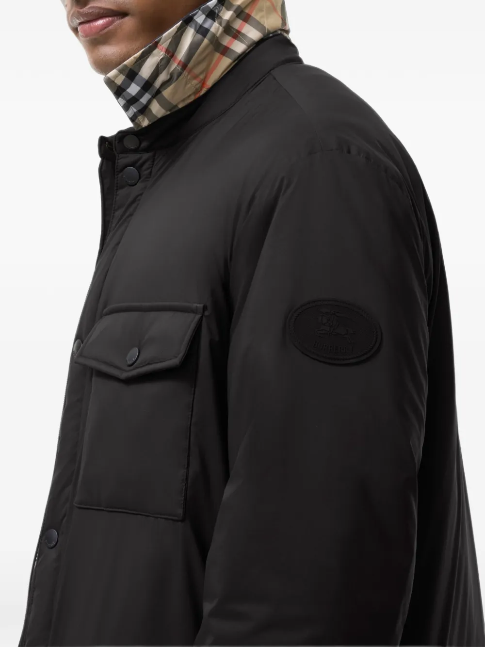 Burberry Dalewood nylon shirtjack Zwart