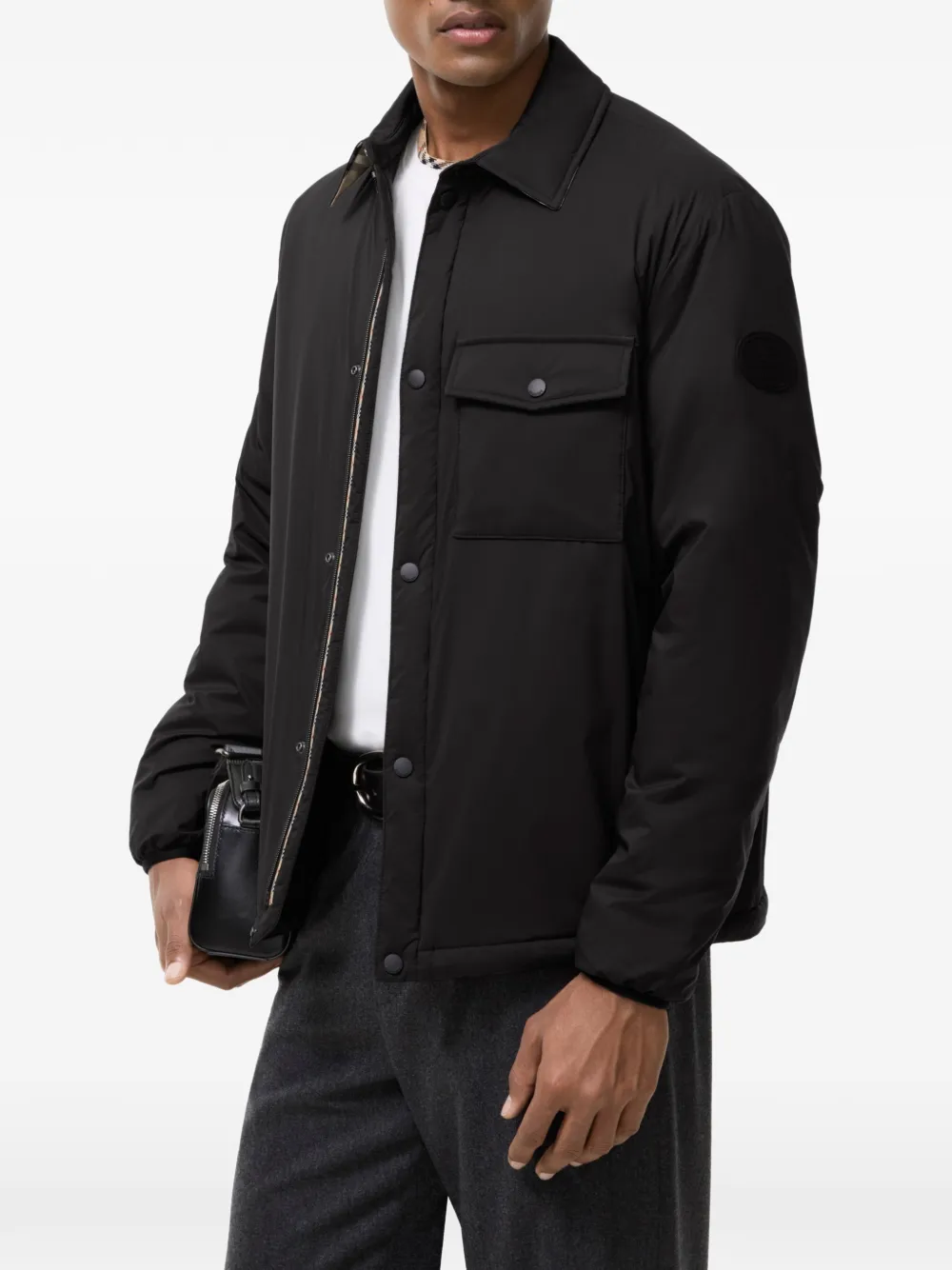 Burberry Dalewood nylon shirtjack Zwart