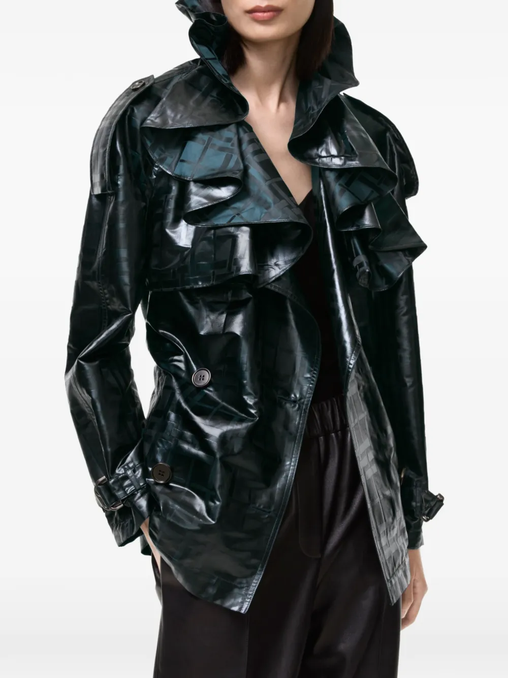 Burberry Check-pattern jacket Zwart