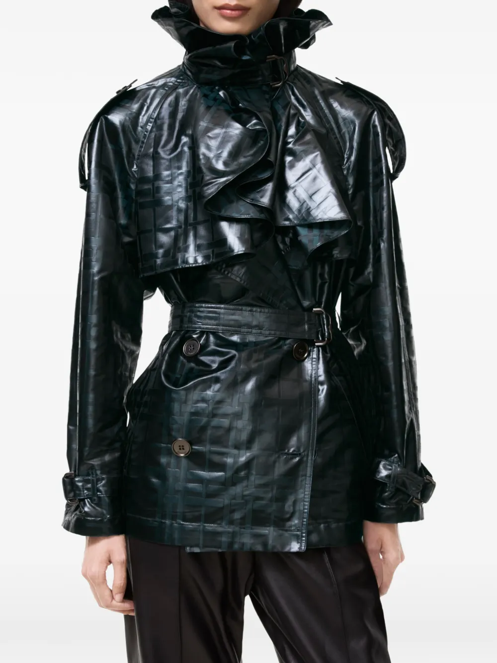 Burberry Check-pattern jacket Zwart
