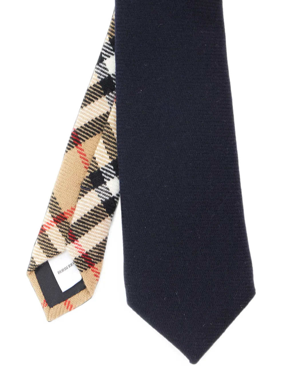 Burberry Check wool cashmere tie Blauw