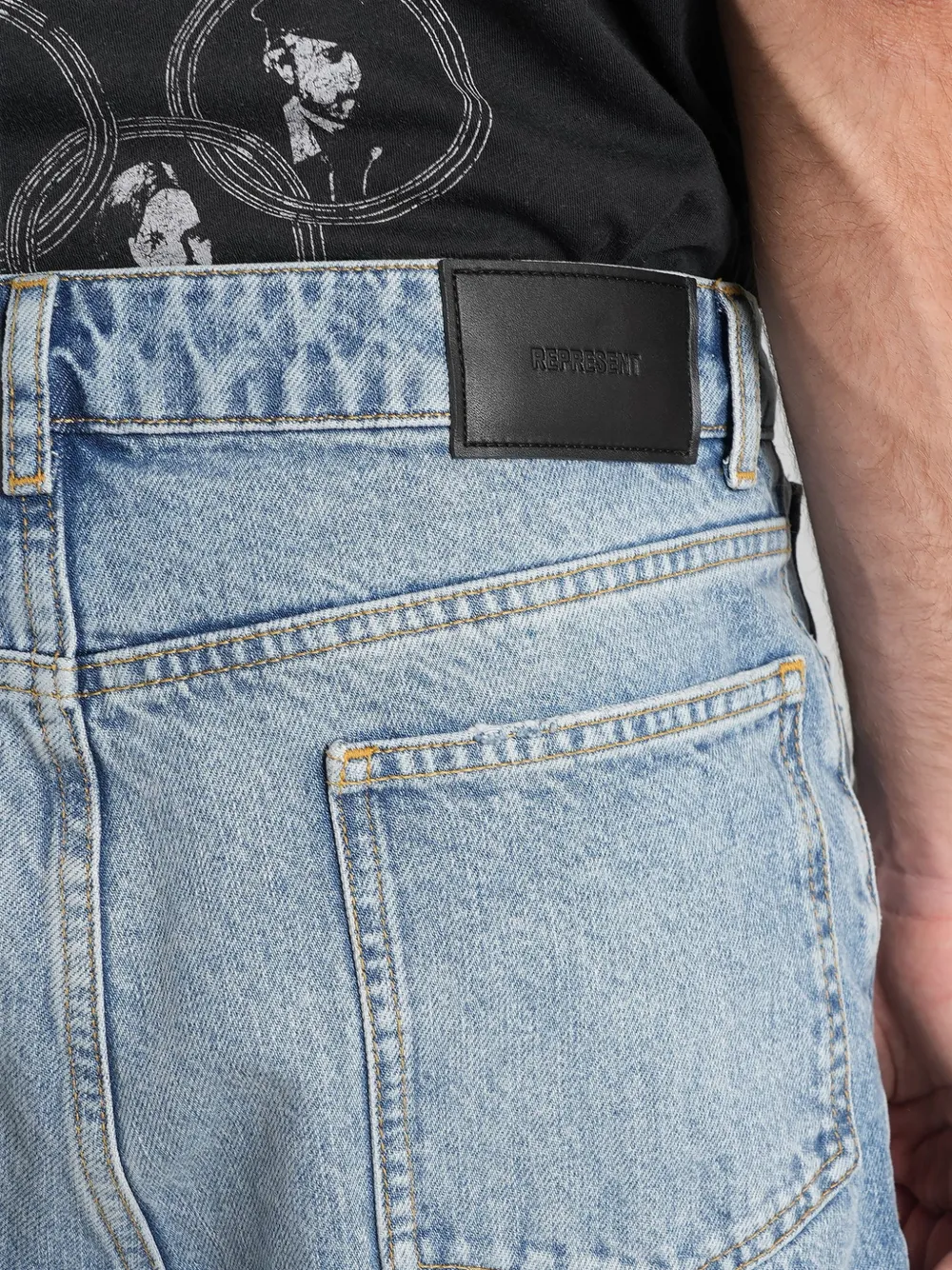 Represent Heaton jeans met logo-patch Blauw