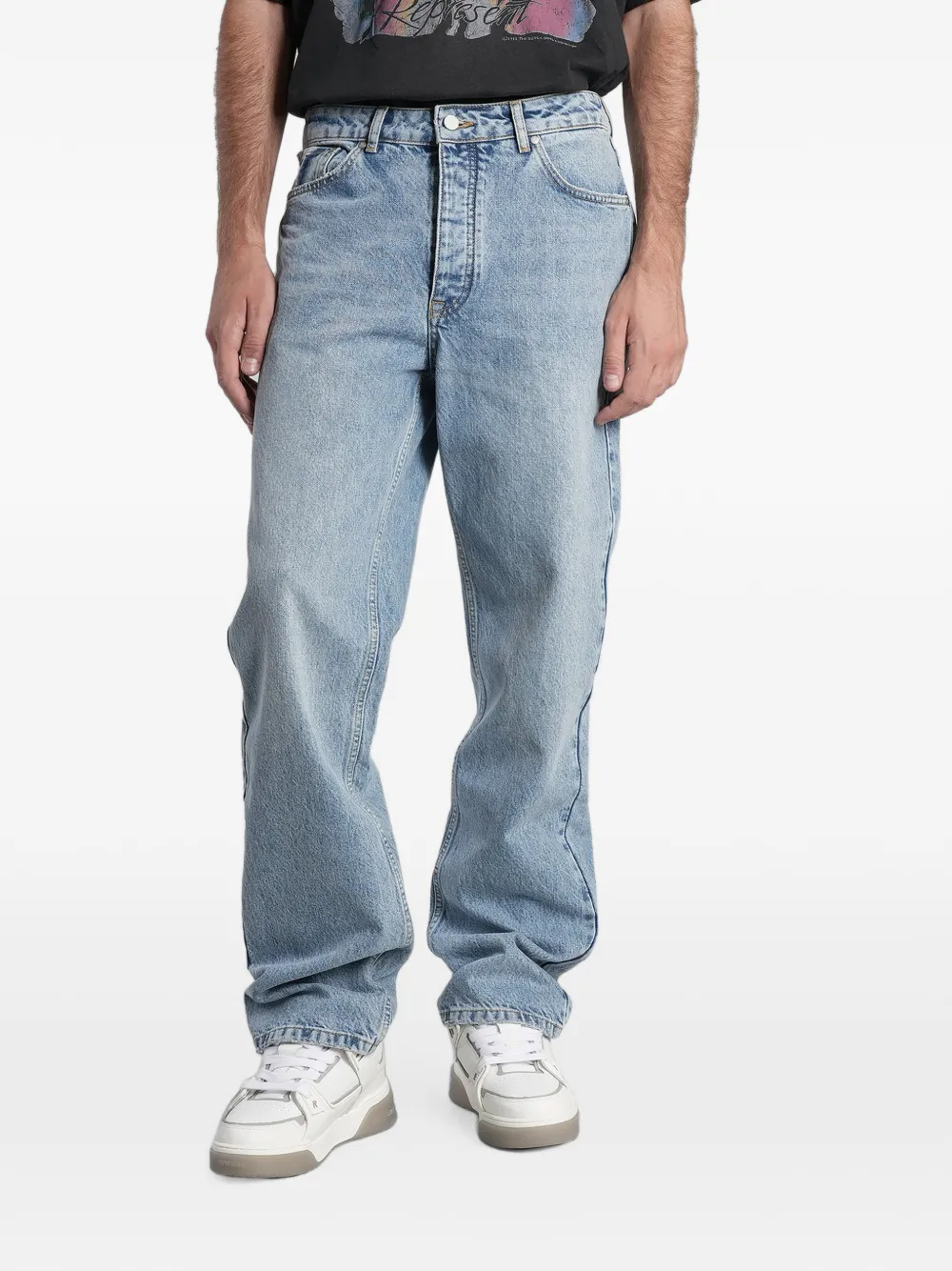 Represent Heaton logo-patch jeans - Blu