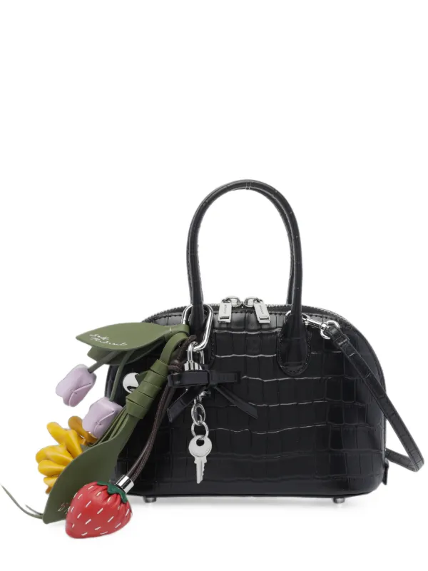 Self-Portrait Embossed-leather Handbag in Black