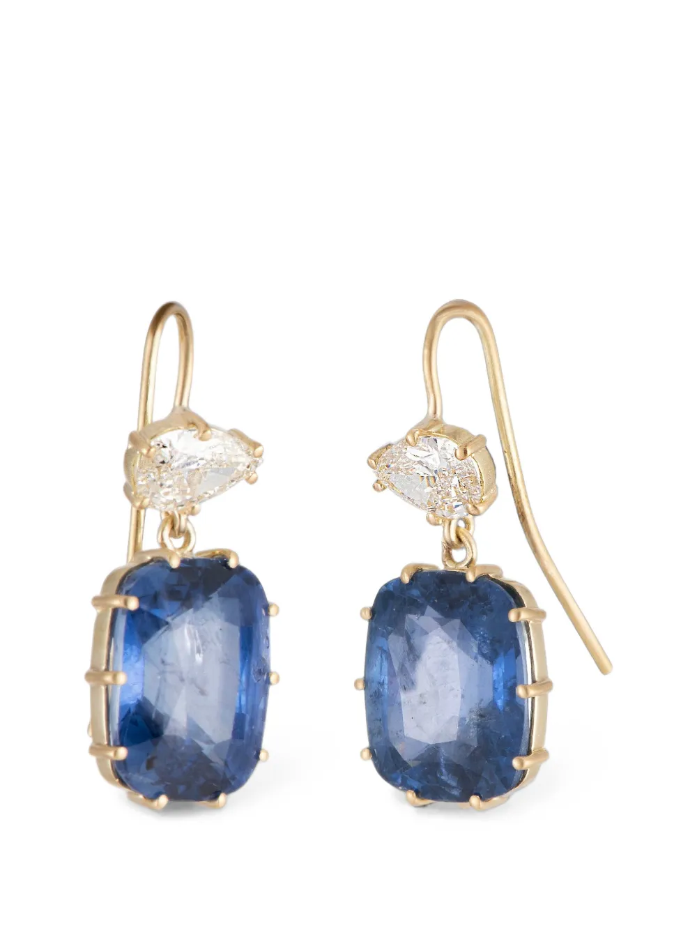 Sylva & Cie Sapphire And Diamond Drop Earrings In Multi