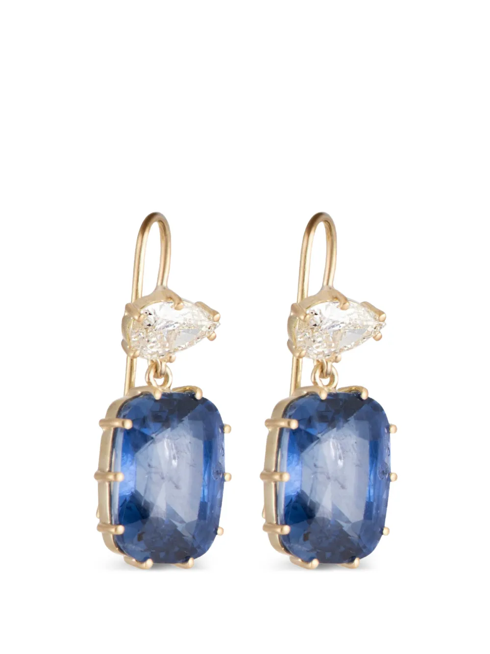 Sylva & Cie sapphire and diamond drop earrings - Oro