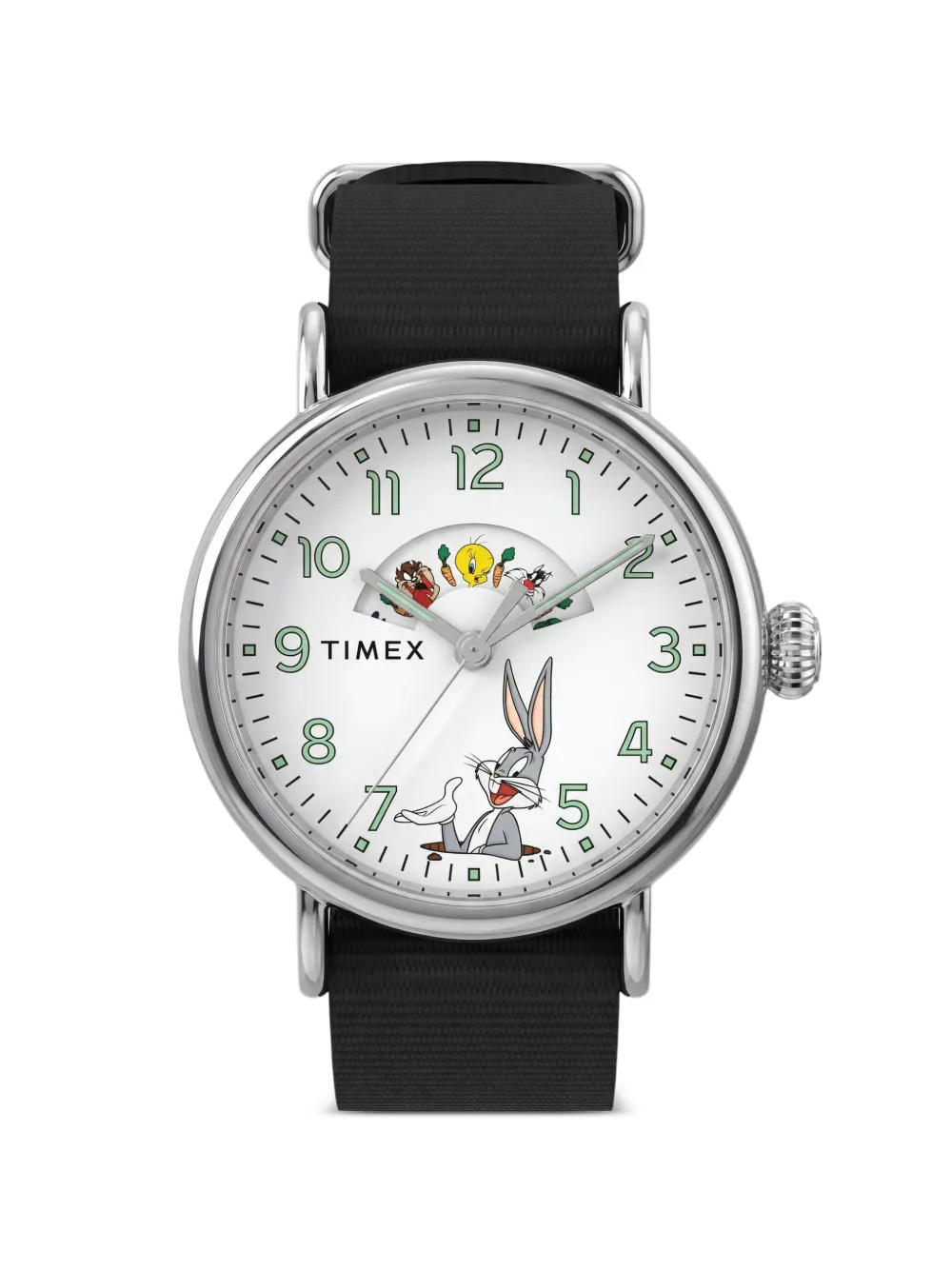 Timex X Looney Tunes Bugs And Friends 40mm Watch In Black