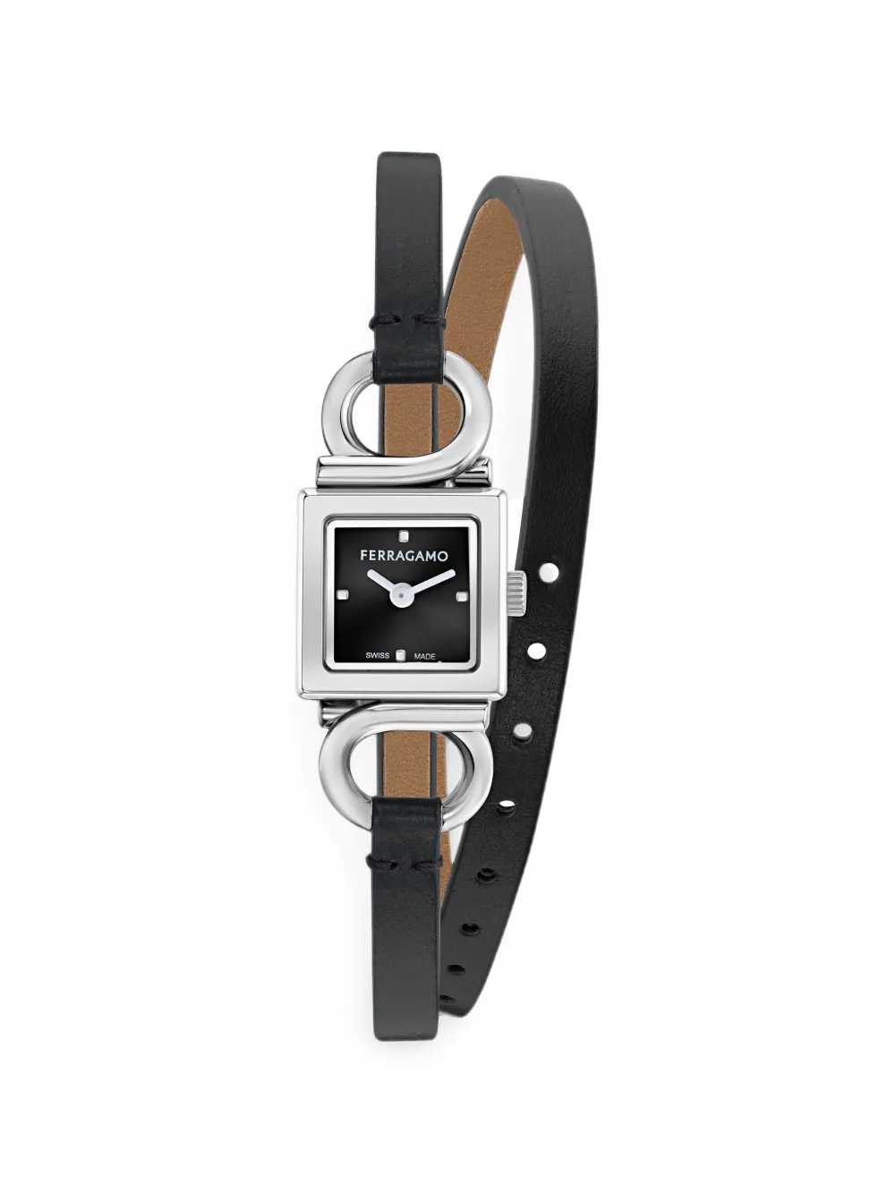 Ferragamo montre Gancio Evo 18 mm - Noir Ferragamo montre Gancio Evo 18 mm - Noir