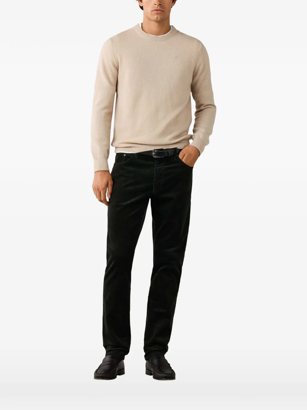 Hackett London Crew-neck Sweater In Neutrals