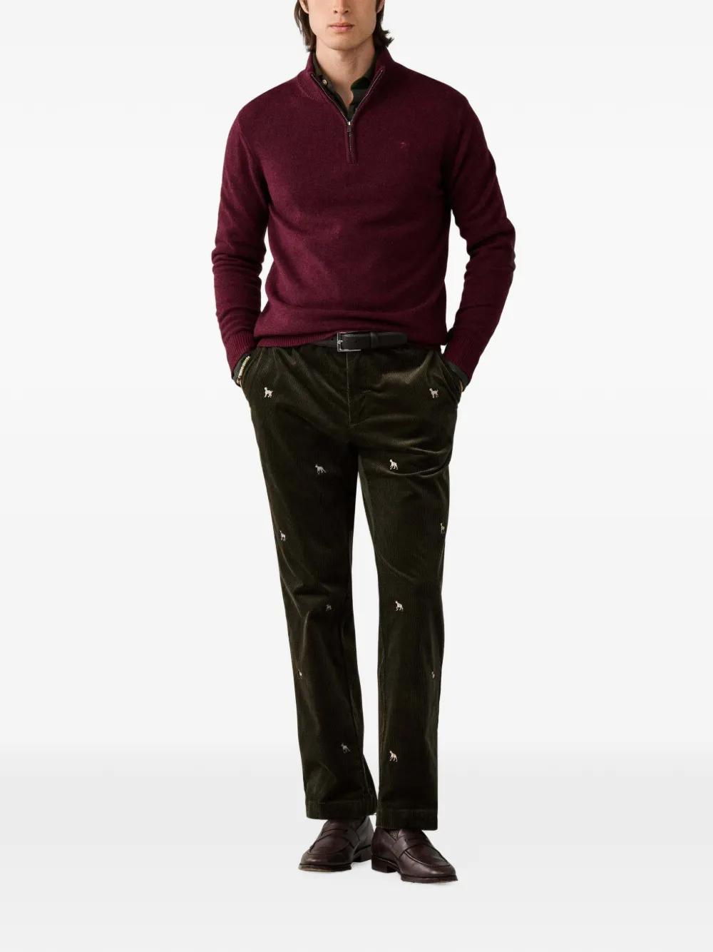 Hackett London Trui met rits Rood
