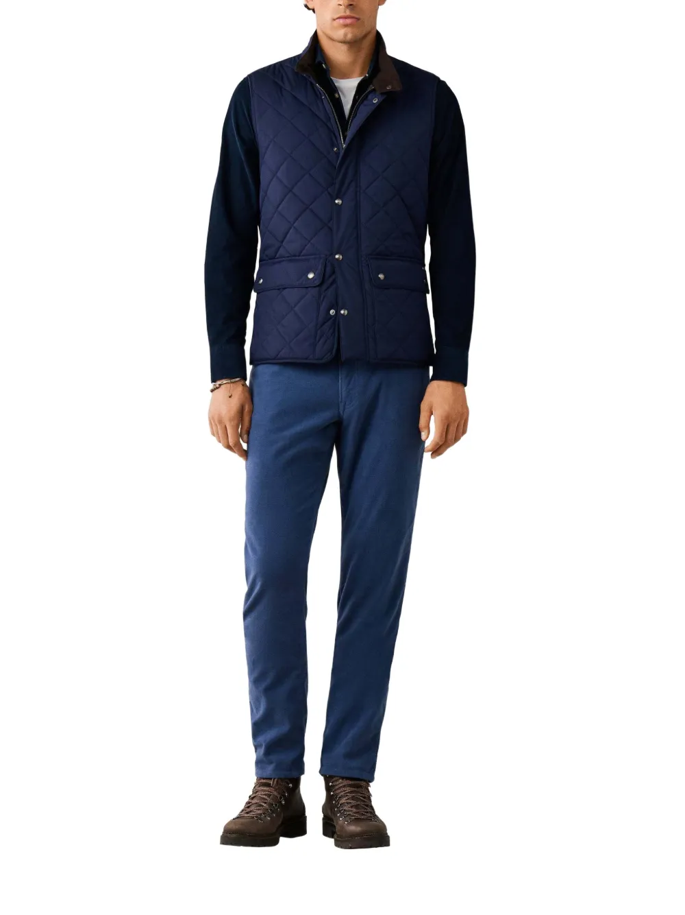 Hackett London Kinloch gewatteerde bodywarmer met diamant Blauw