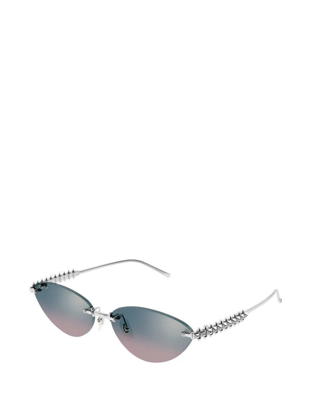 Cartier Eyewear Cat-Eye-Sonnenbrille mit Nieten - Silber