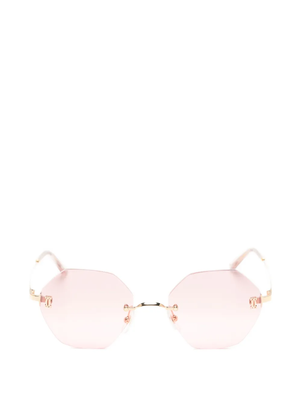 Cartier Eyewear rimless geometric-frame sunglasses - Rosa