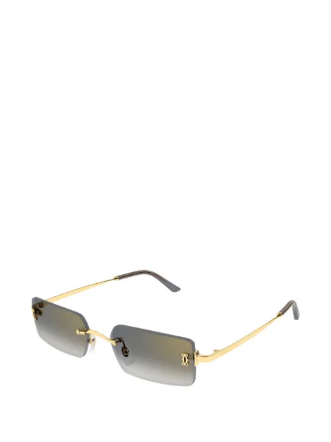 Cartier Eyewear C de Cartier rimless rectangle-frame sunglasses
