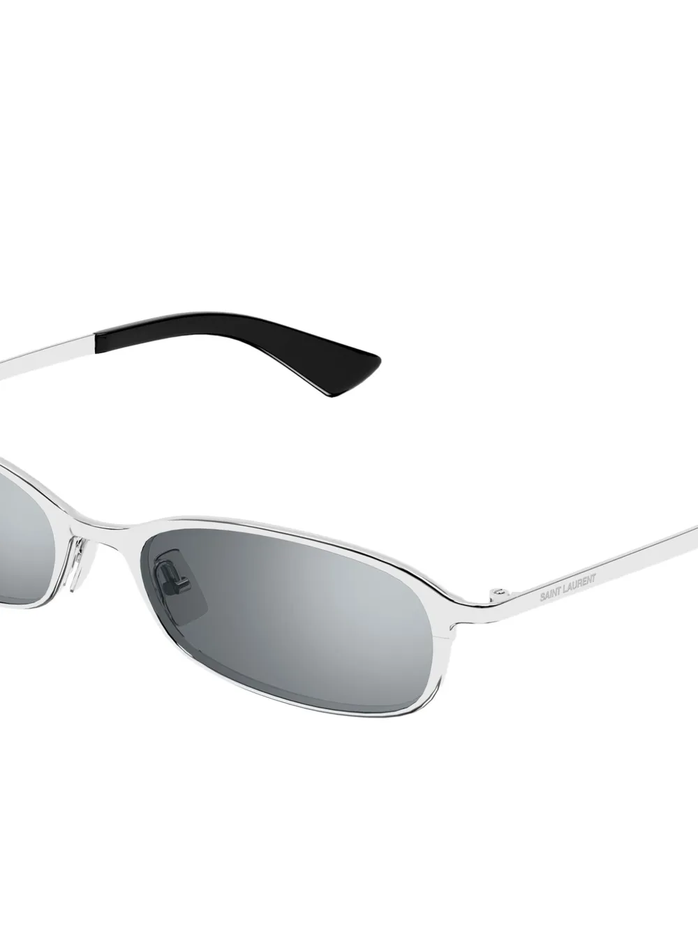 Saint Laurent Eyewear Zonnebril met ovalen montuur Zilver