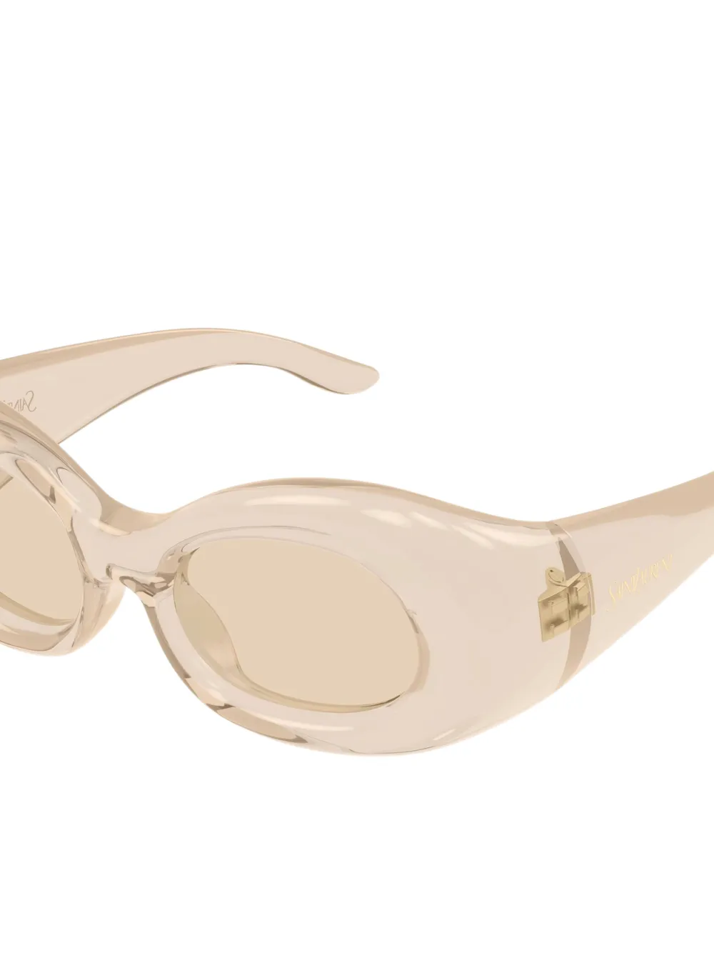 Saint Laurent Eyewear Chunky zonnebril met ovaal montuur Beige