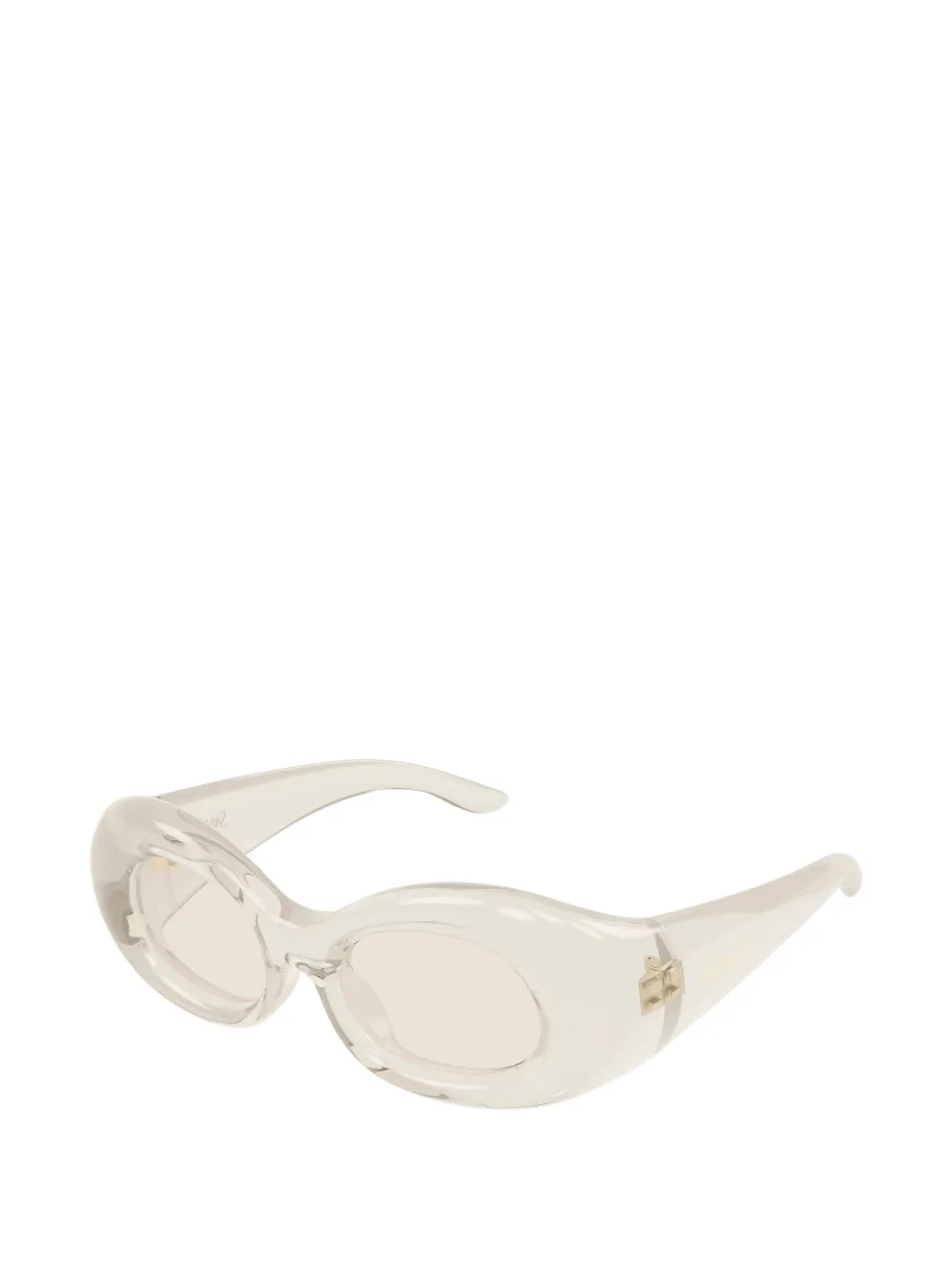Saint Laurent Eyewear Zonnebril met rond montuur Beige