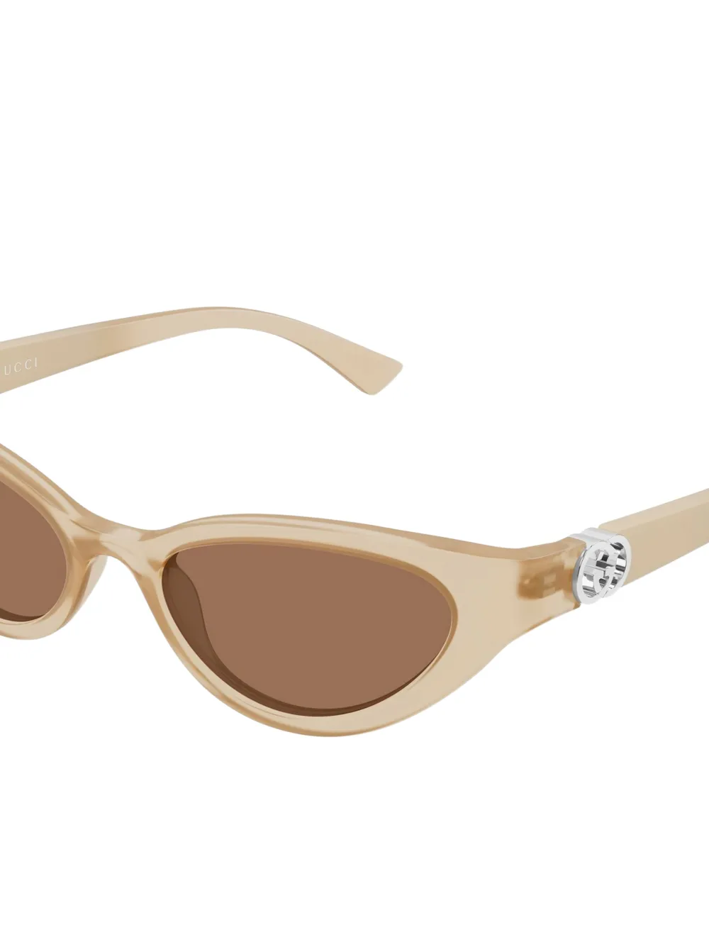 Gucci Eyewear Zonnebril met cat-eye montuur en GG-logo Beige