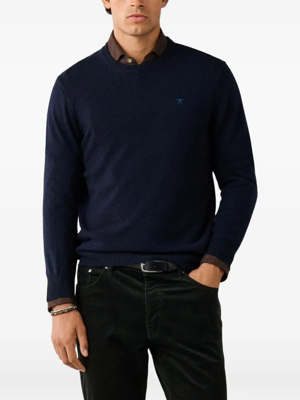 Hackett London Crew-neck Sweater In Blue