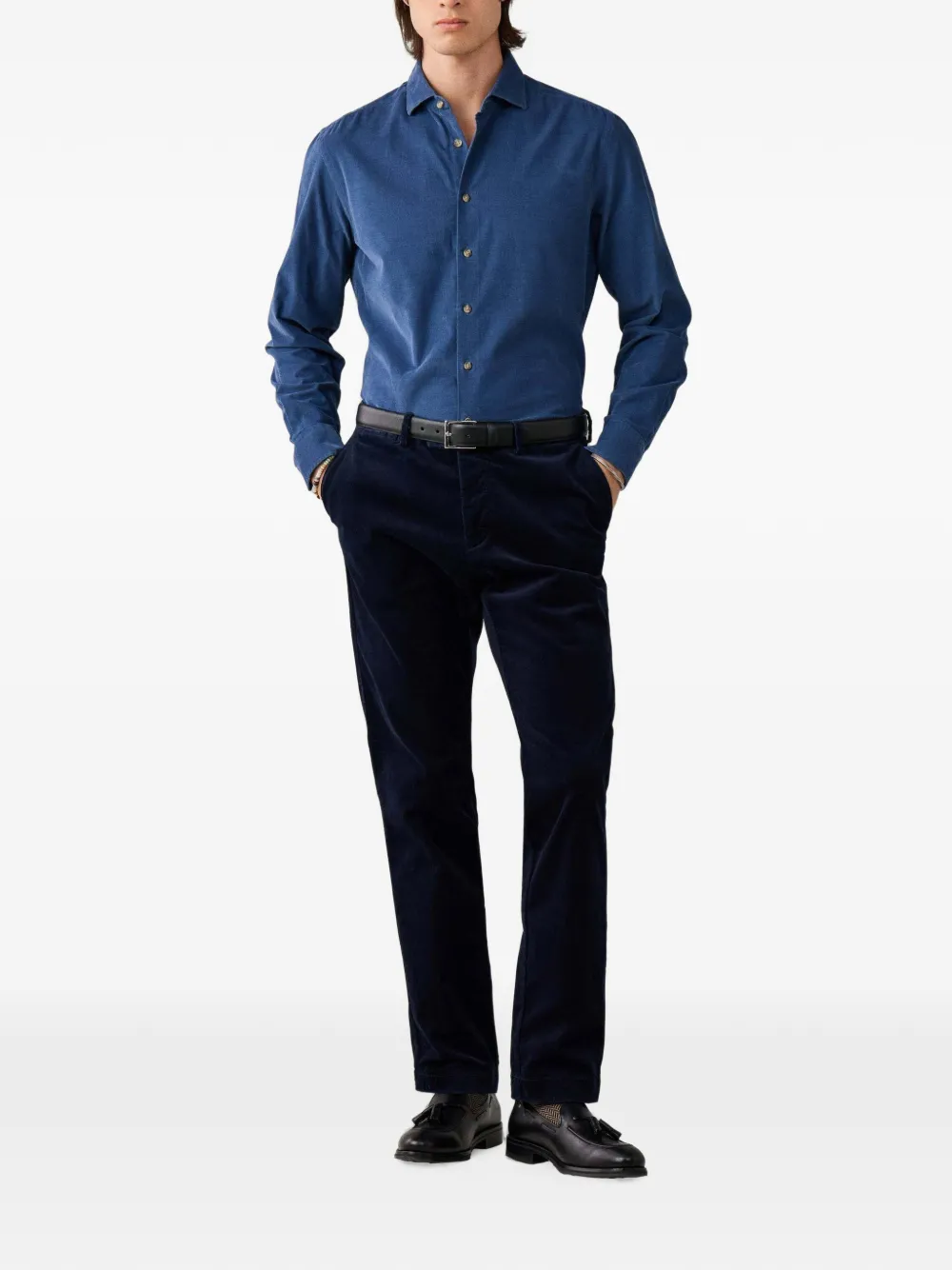 Hackett London long-sleeve shirt Blauw