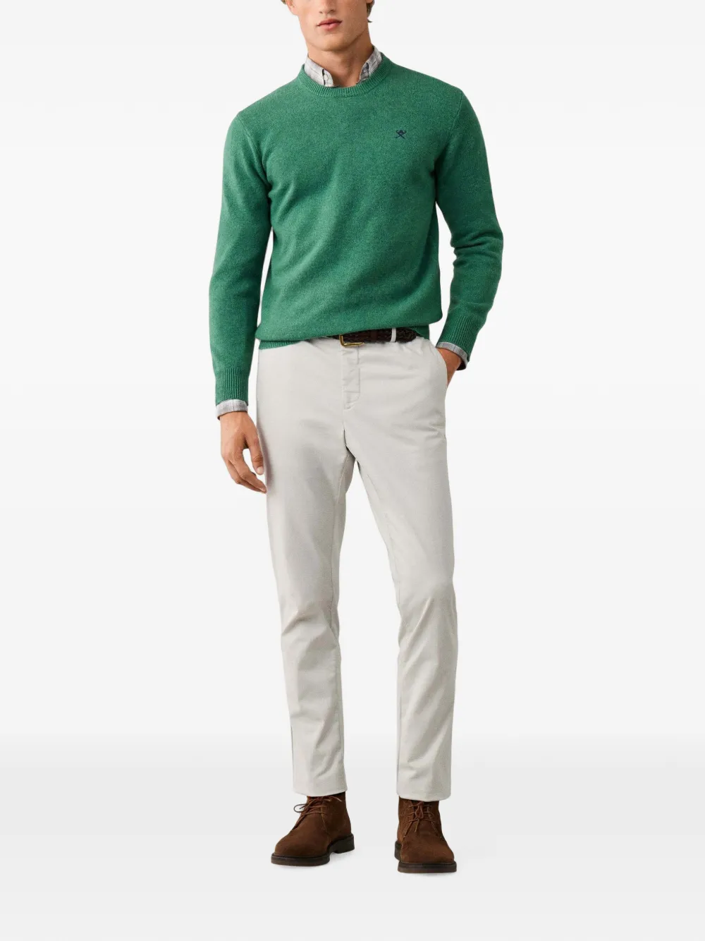 Hackett London crew-neck sweater Groen