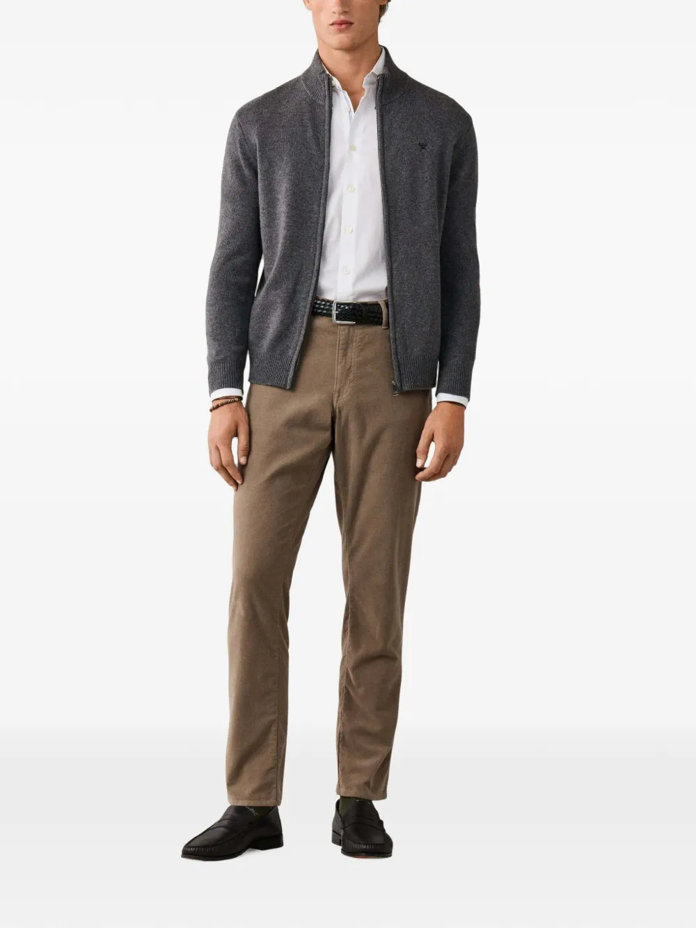 Hackett London Vest met rits Grijs