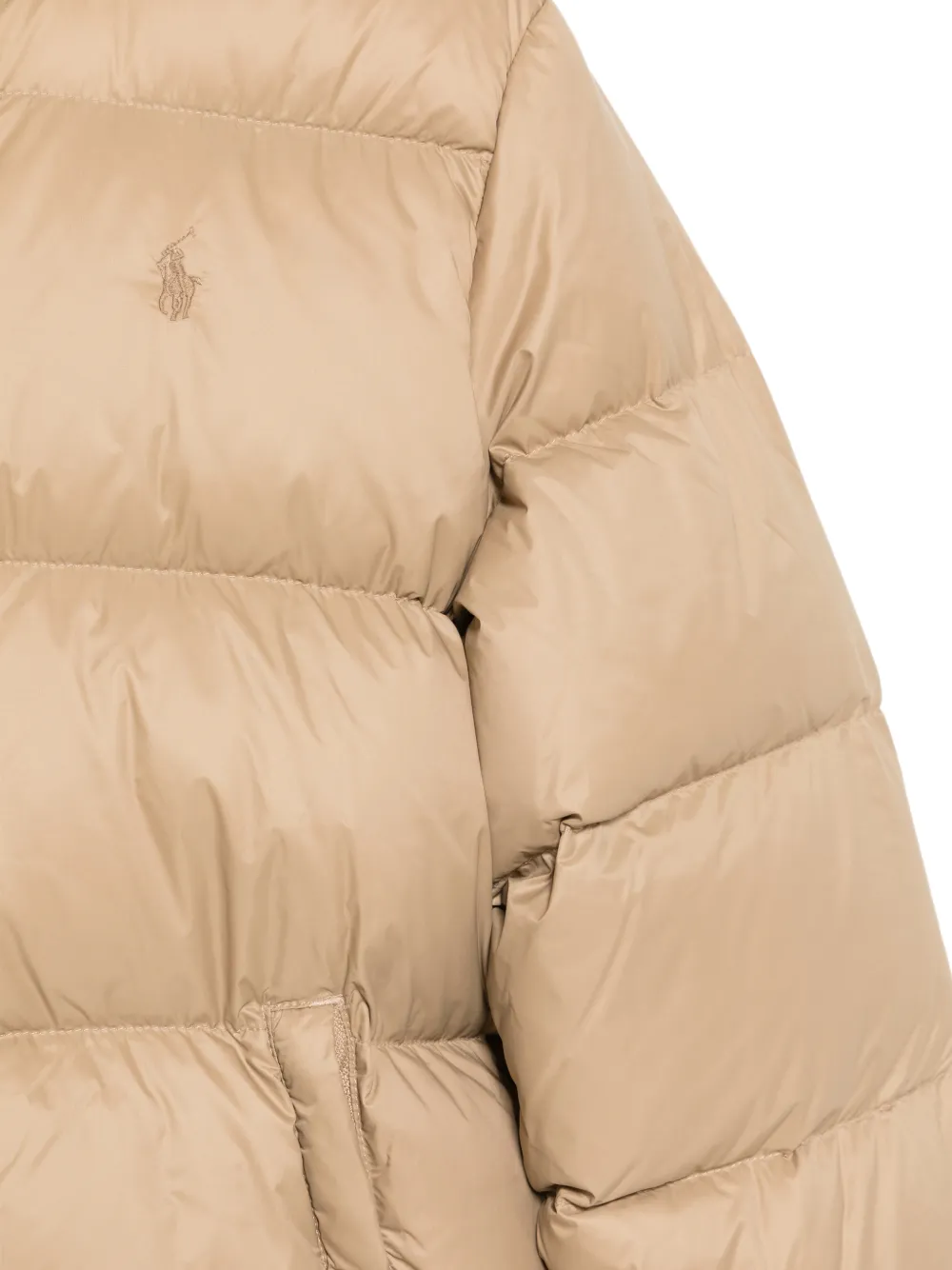 POLO RALPH LAUREN KIDS quilted hooded jacket Beige