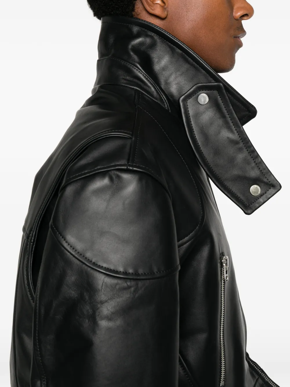 JW Anderson curved-hem cropped jacket Zwart