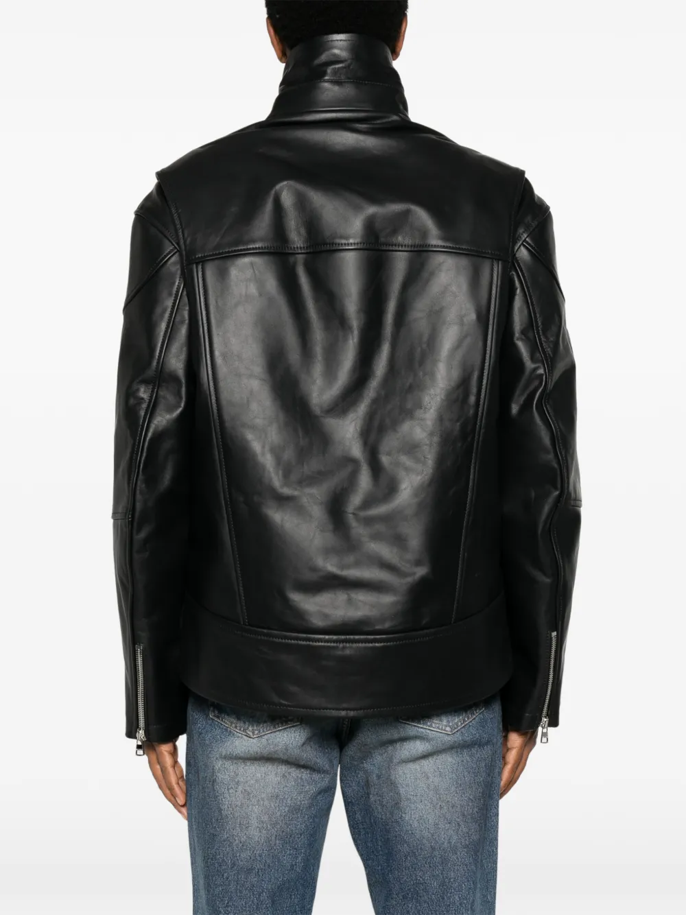 JW Anderson curved-hem cropped jacket Zwart