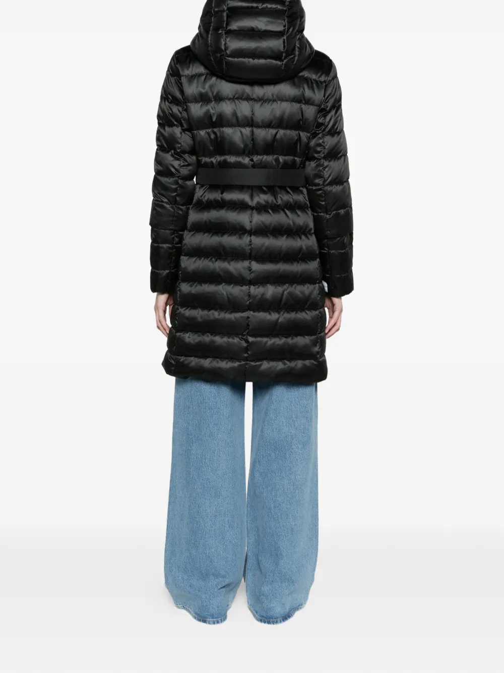 Max Mara reversible down jacket in water-repellent satin black Zwart