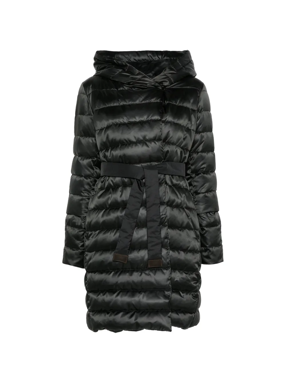 Max Mara reversible down jacket in water-repellent satin black Zwart
