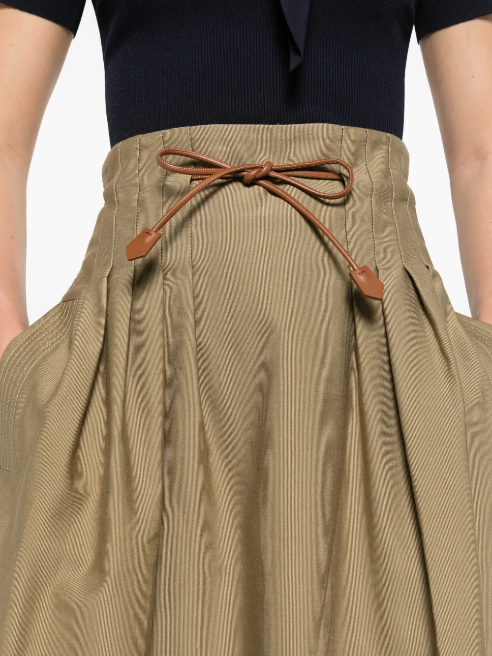 Max Mara Ottoman katoenen plooirok Beige