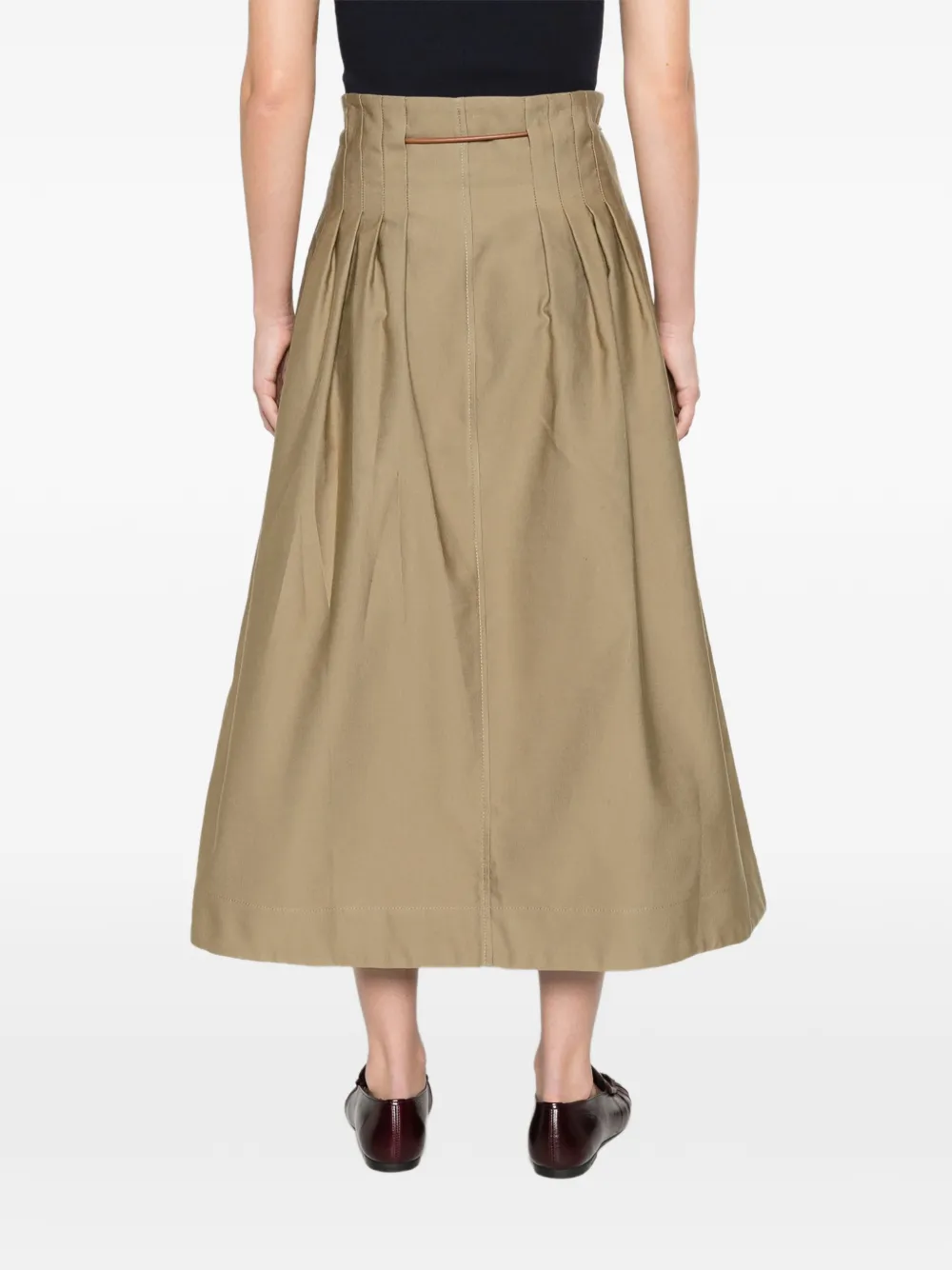 Max Mara Ottoman katoenen plooirok Beige