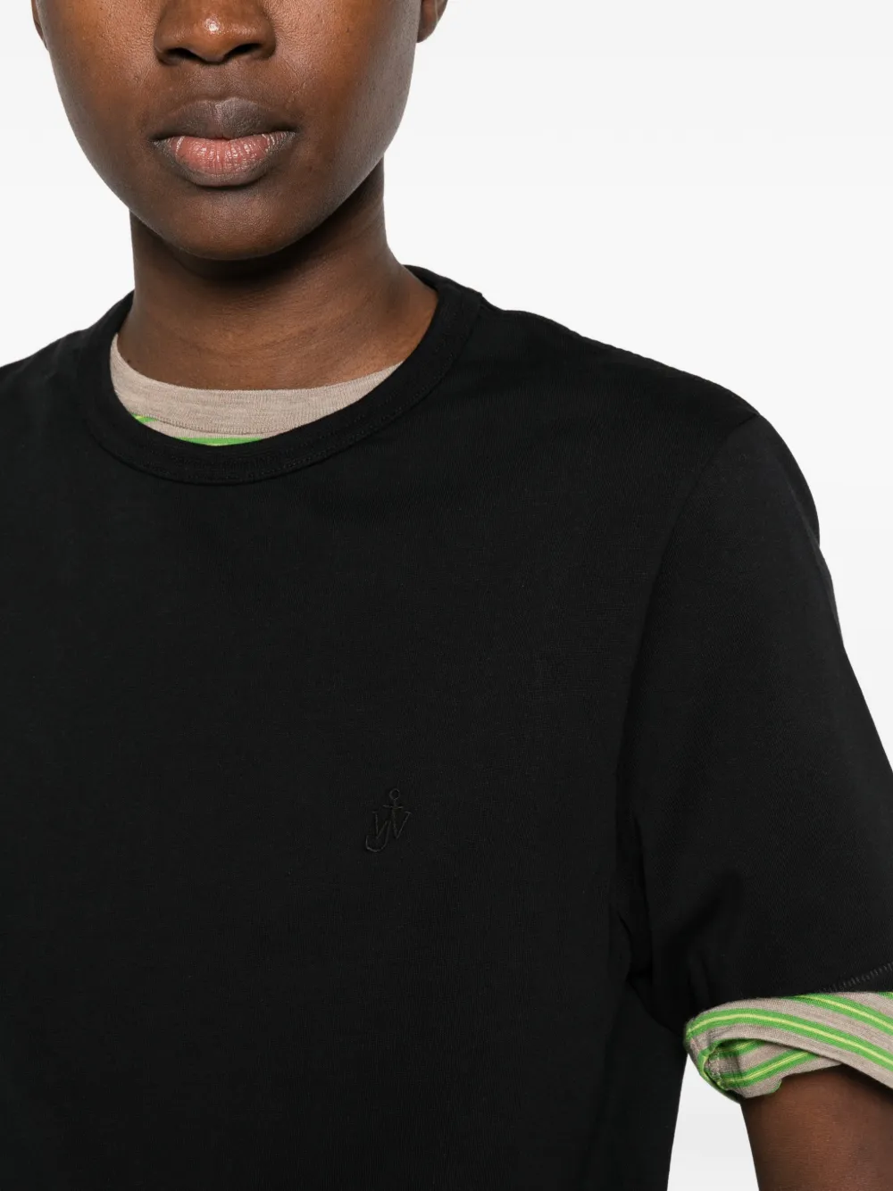 JW Anderson embroidered-Anchor T-shirt Zwart