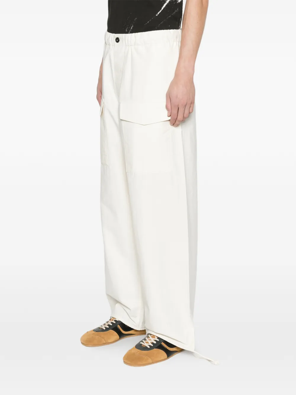 JW Anderson parachute track pants in ivory Wit