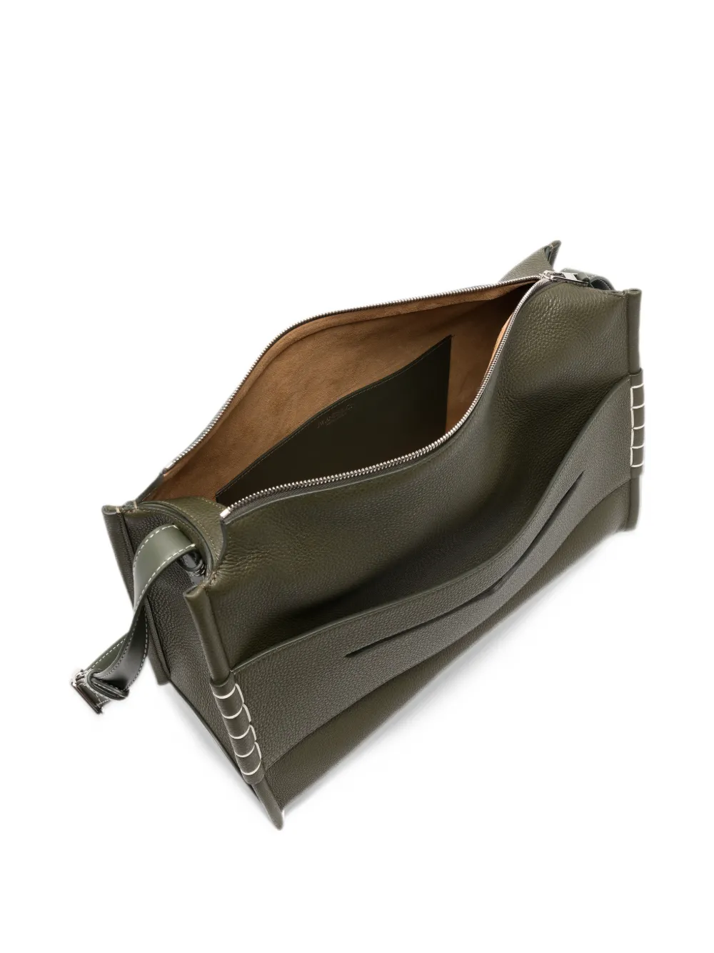 JW Anderson messenger loafer bag in khaki leather Groen