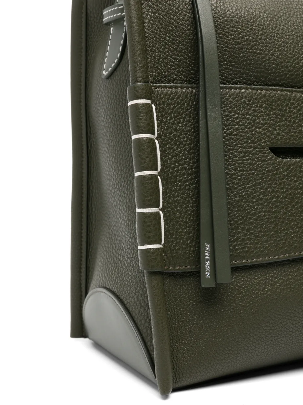 JW Anderson messenger loafer bag in khaki leather Groen