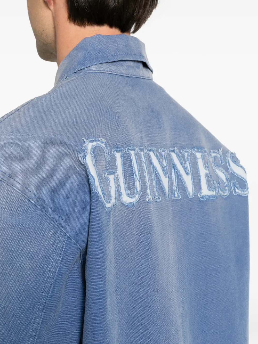 JW Anderson Guinness appliqué workwear jacket Blauw