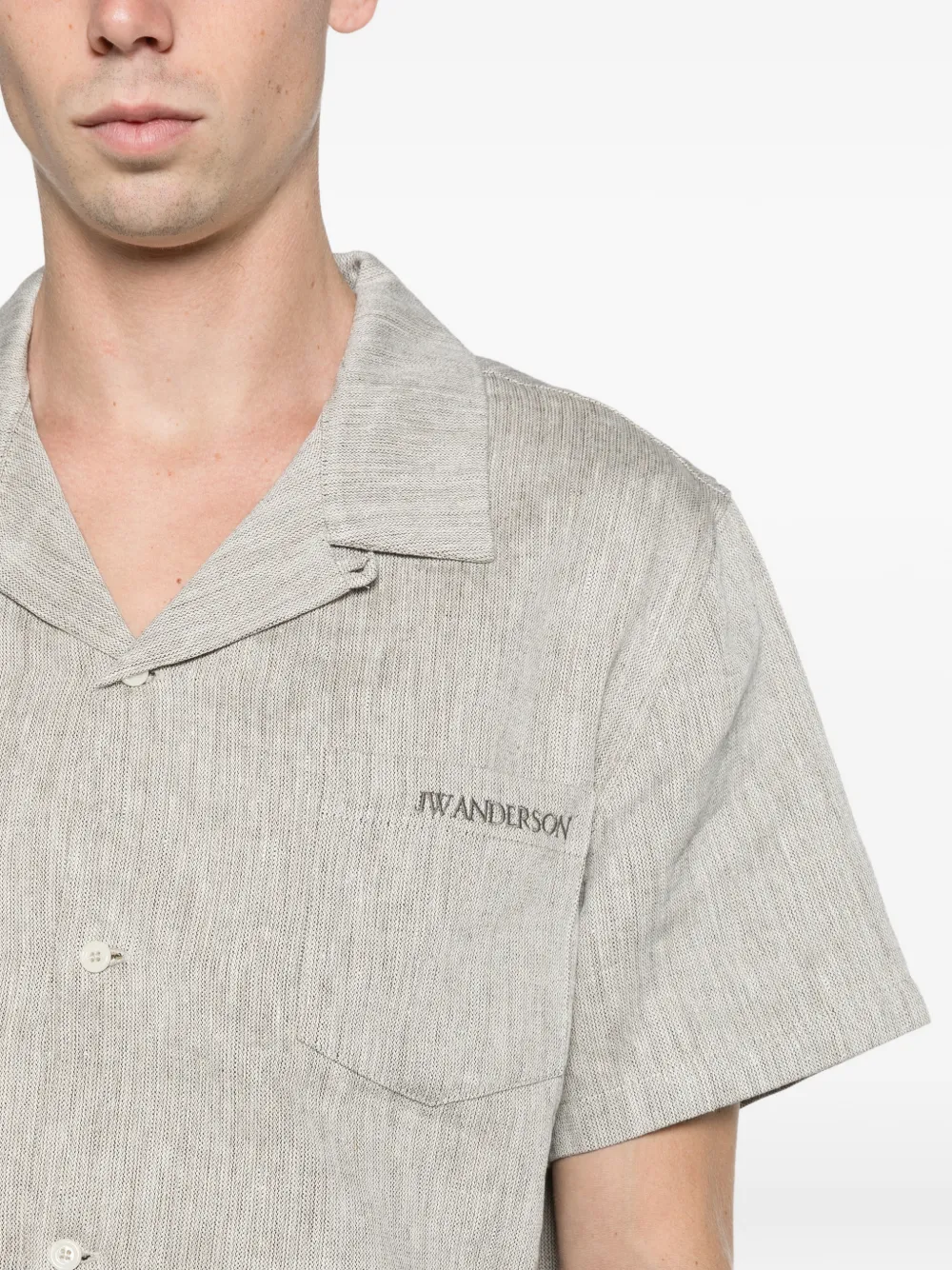 JW Anderson x Guinness linen shirt in clay Grijs