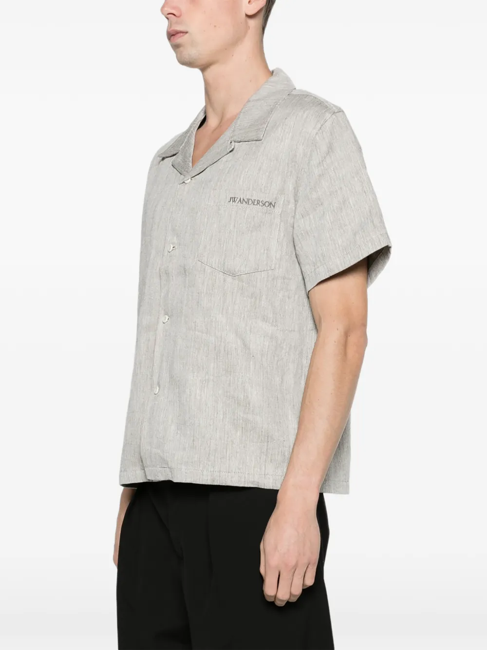 JW Anderson x Guinness linen shirt in clay Grijs