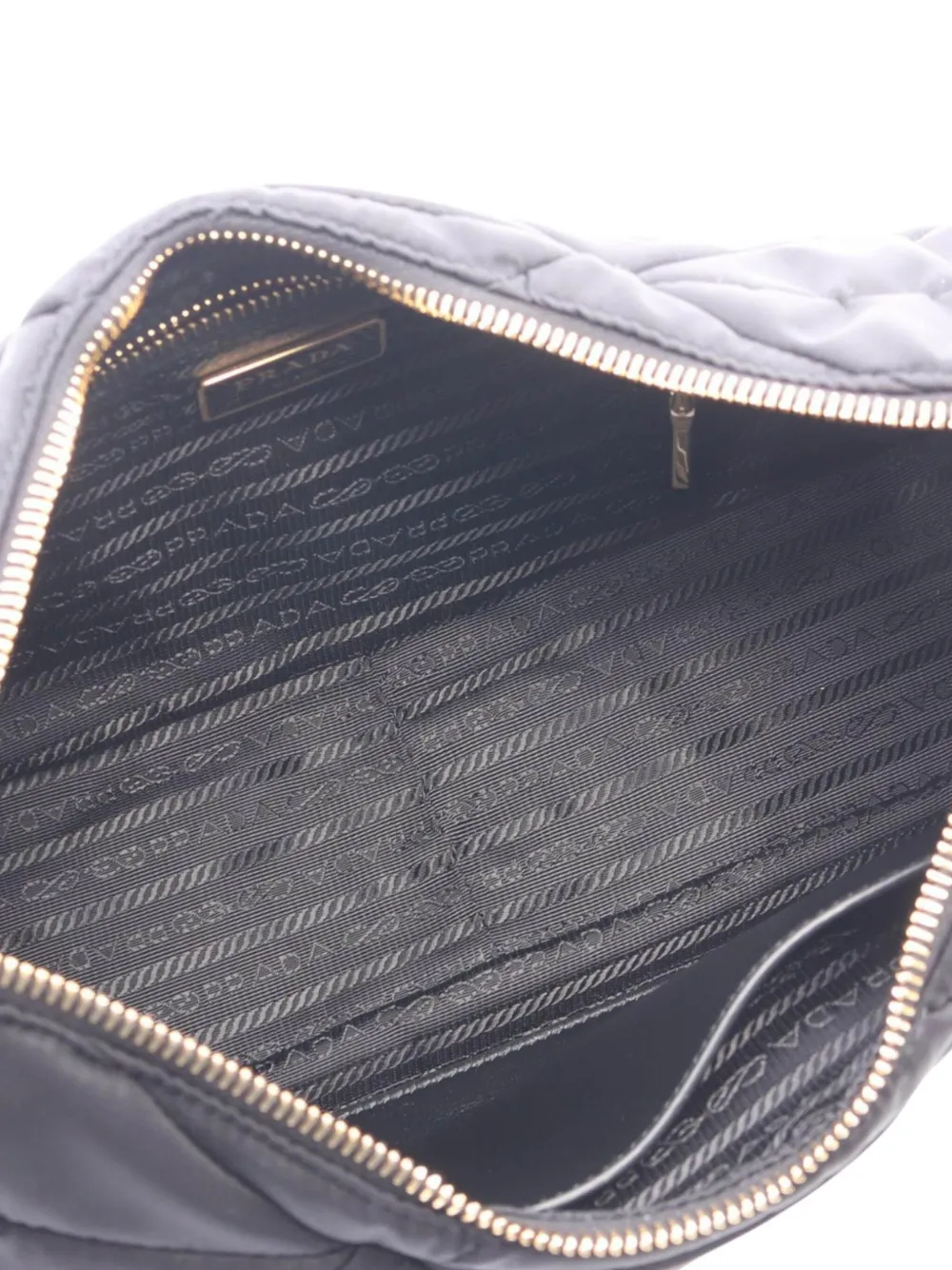 Prada Pre-Owned 2013-2026 grote Re Nylon gewatteerde crossbodytas Zwart