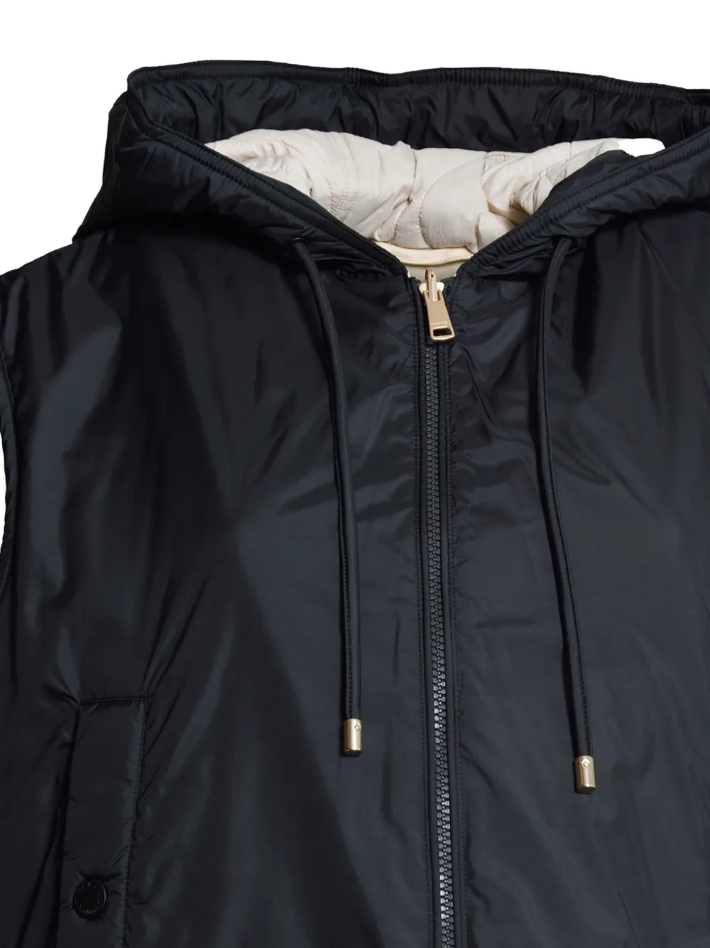 Weekend Max Mara Omkeerbare waterafstotende gewatteerde canvas bodywarmer Zwart