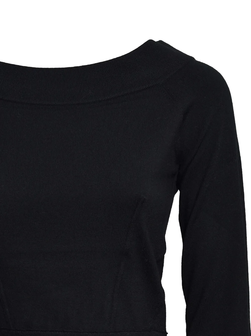 Max Mara Trui met geribbelde afwerking en boothals Zwart