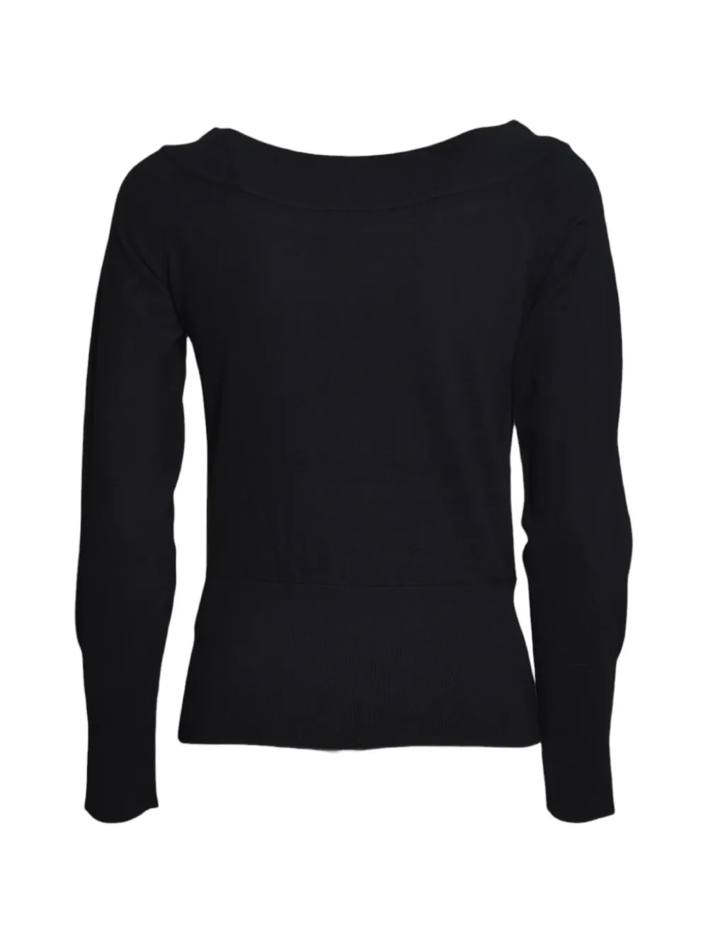 Max Mara Trui met geribbelde afwerking en boothals Zwart