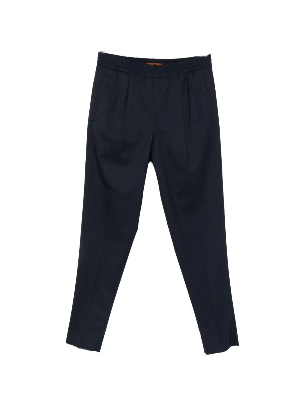 Zegna 松紧裤腰褶饰长裤 | 蓝色 | Image 1