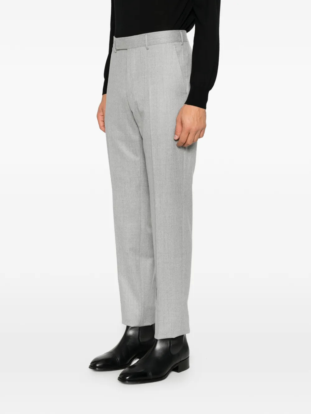 Zegna pressed-crease tailored trousers Grijs