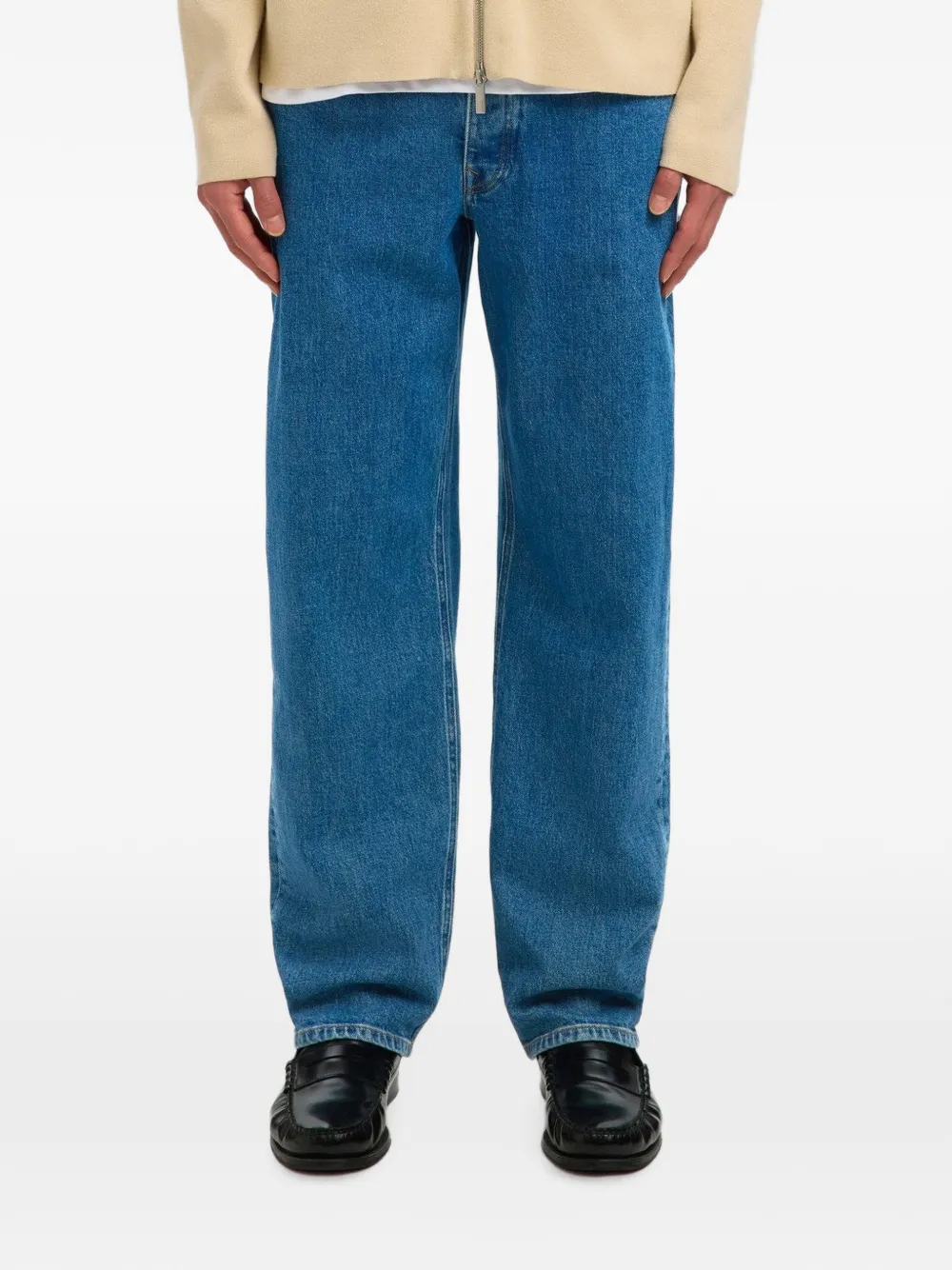SELECTED 220 ruimvallende jeans Blauw